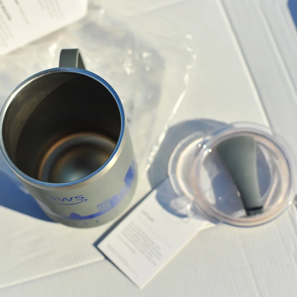 AWS Camper Camp Insulated Metallic Double walls Mug With Sealable Lid